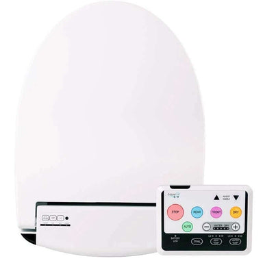 Infinity Eaze Z3 Bidet Seat - White bidet seat with a remote control on a white background