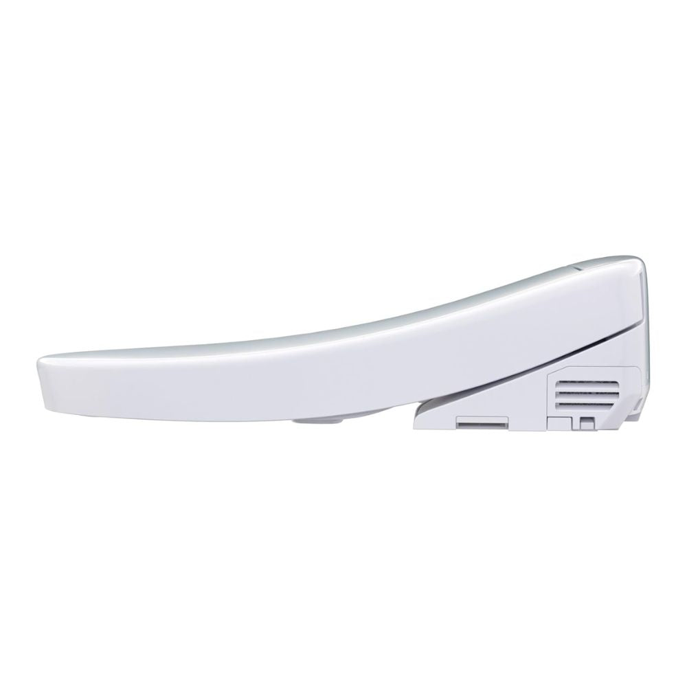 TOTO WASHLET® S2 Bidet Seat (Round & Elongated) - Side view of elongated white bidet seat on a white background