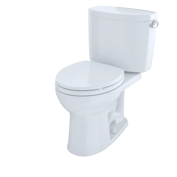 TOTO Drake II Two-Piece Round - White toilet on a white background