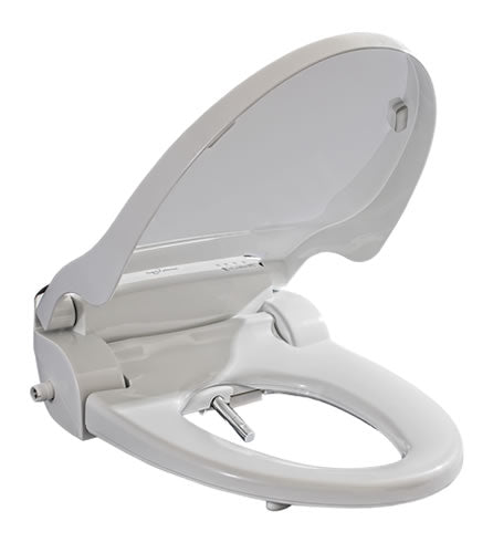 Galaxy Bidet Toilet Seat GB5000 - White toilet seat with cover on a white background