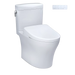 TOTO Aquia IV Cube Washlet+ S7A Two-Piece - White toilet with a separate tank on a white background