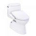 TOTO Carlyle II 1G WASHLET+ S2 One-Piece Toilet - White toilet with closed lid on a white background