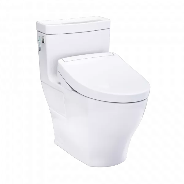 TOTO Aimes WASHLET+ S5 One-Piece Toilet - White toilet on a white background