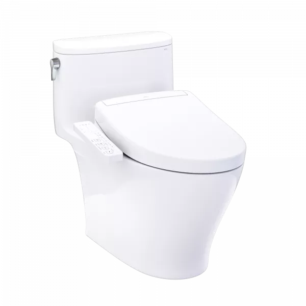 TOTO Nexus WASHLET+ S2 One-Piece Toilet - White toilet on a white background