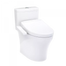TOTO Aquia IV WASHLET+ S2 One-Piece Toilet - White toilet on a white background