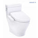 TOTO Aimes® WASHLET®+ S2 One-Piece Toilet - 1.28 GPF - White toilet with open lid on a white background, featuring the Washlet brand.