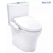 TOTO Aquia® IV WASHLET®+ S2 Two-Piece Toilet - 1.28 GPF/0.9 GPF - White toilet with closed lid on a white background, featuring the Washlet brand.