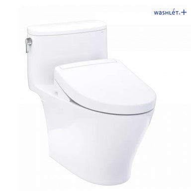 TOTO Nexus® WASHLET®+ S5 One-Piece Toilet - 1.28 GPF - White toilet with washlet+ branding on a white background