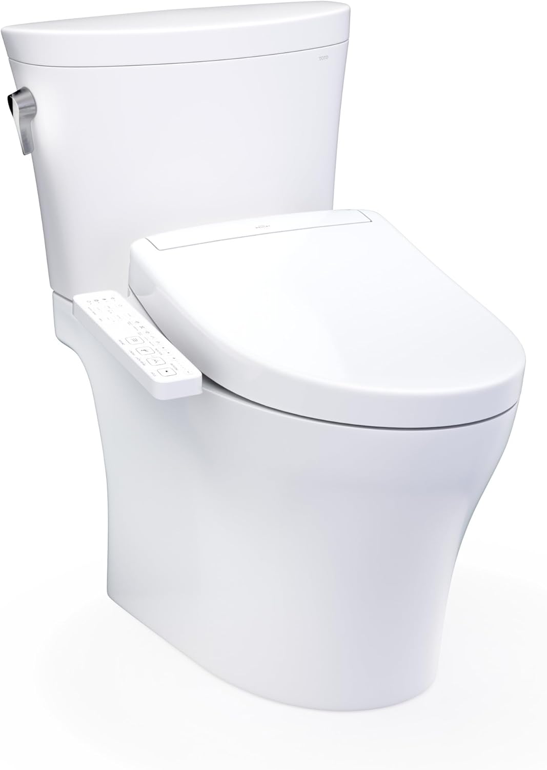 TOTO Aquia IV Arc WASHLET S2 Two-Piece Toilet White toilet on a white background