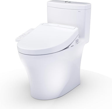 TOTO Aquia IV WASHLET+ S2 One-Piece Toilet -Corner view on a white background