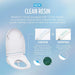 TOTO Aquia IV WASHLET+ S5 Two-Piece Toilet - Washlet with Clean Resin feature on a blue background