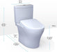 TOTO Aquia IV WASHLET+ S5 Two-Piece Toilet dimensions