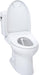 TOTO Drake II 1G Washlet + S7A Two-Piece - White toilet with open lid on a white background