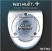 TOTO Nexus Washlet+ S7A One-Piece - Washlet+ toilet technology display with TOTO branding on a dark background