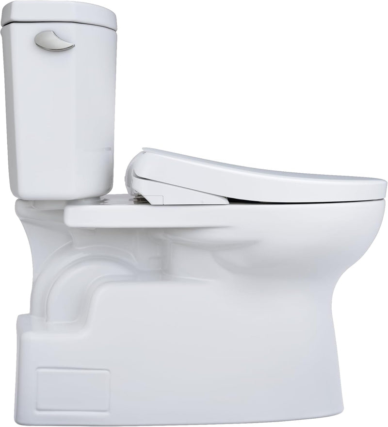 TOTO Vespin II Washlet+ S7A Two-Piece - White toilet with seat facing right on a white background