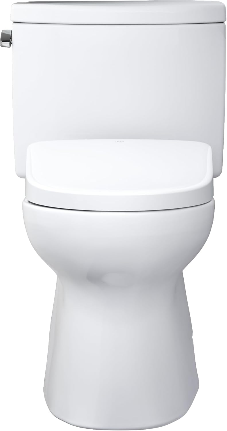 TOTO Vespin II Washlet + S7 Two-Piece -White toilet on a white background front view