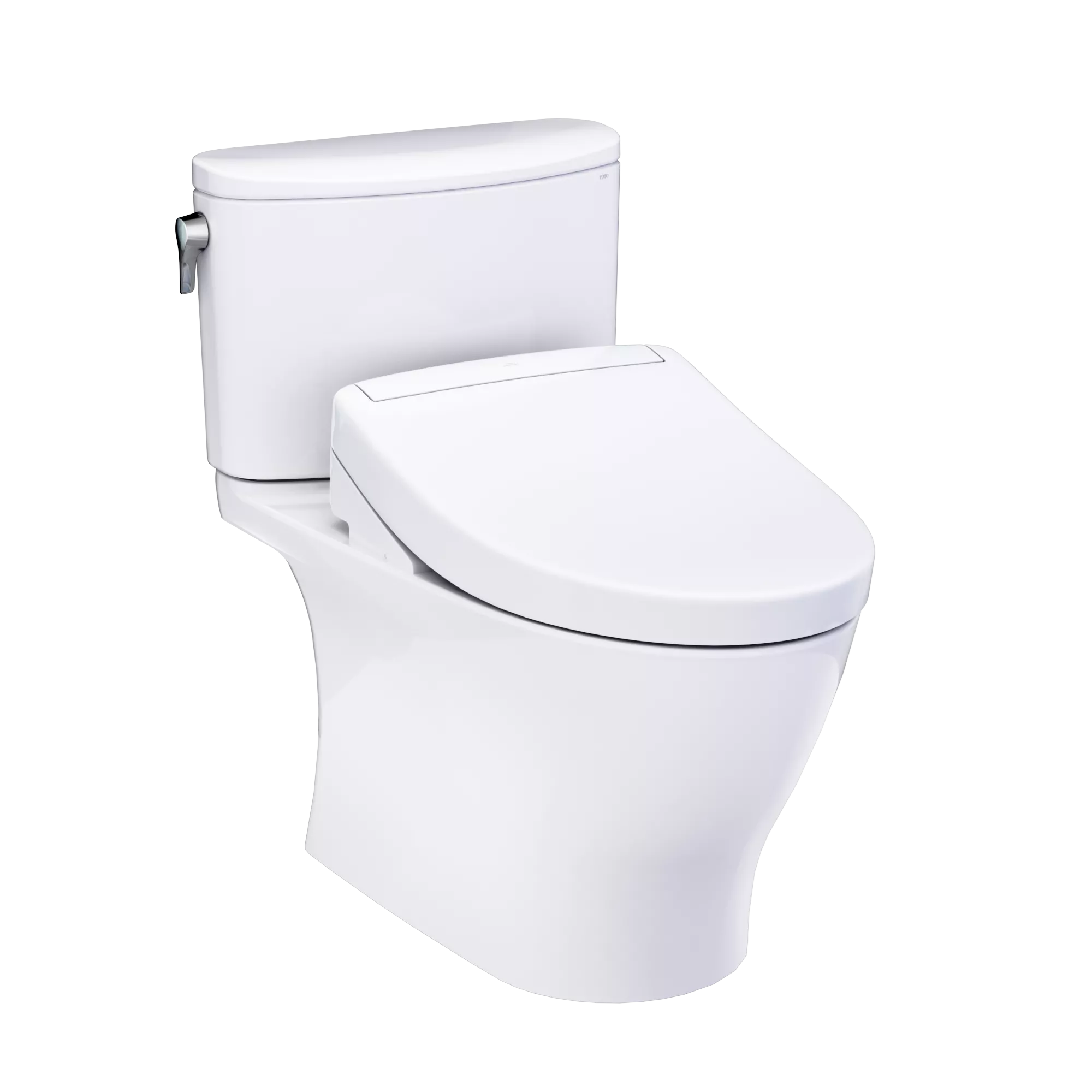 Toto Nexus WASHLET + S5 Two-Piece Toilet - 1.28 GPF - White toilet on a white background