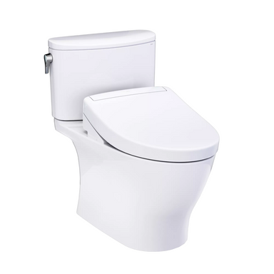 Toto Nexus WASHLET + S5 Two-Piece Toilet - 1.28 GPF - White toilet on a white background