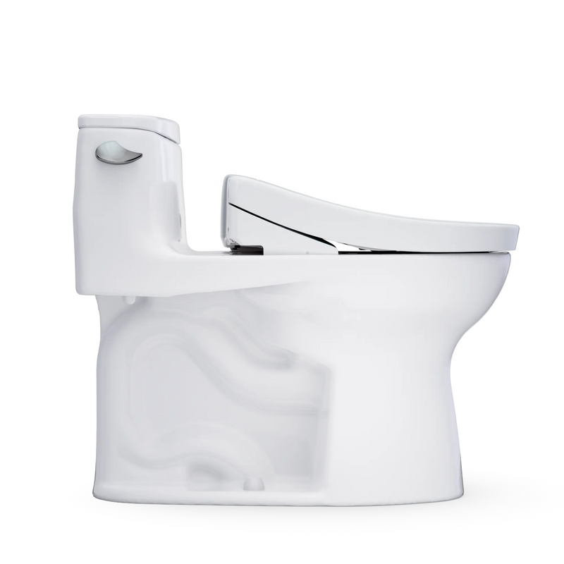 White toilet bowl on a white background
