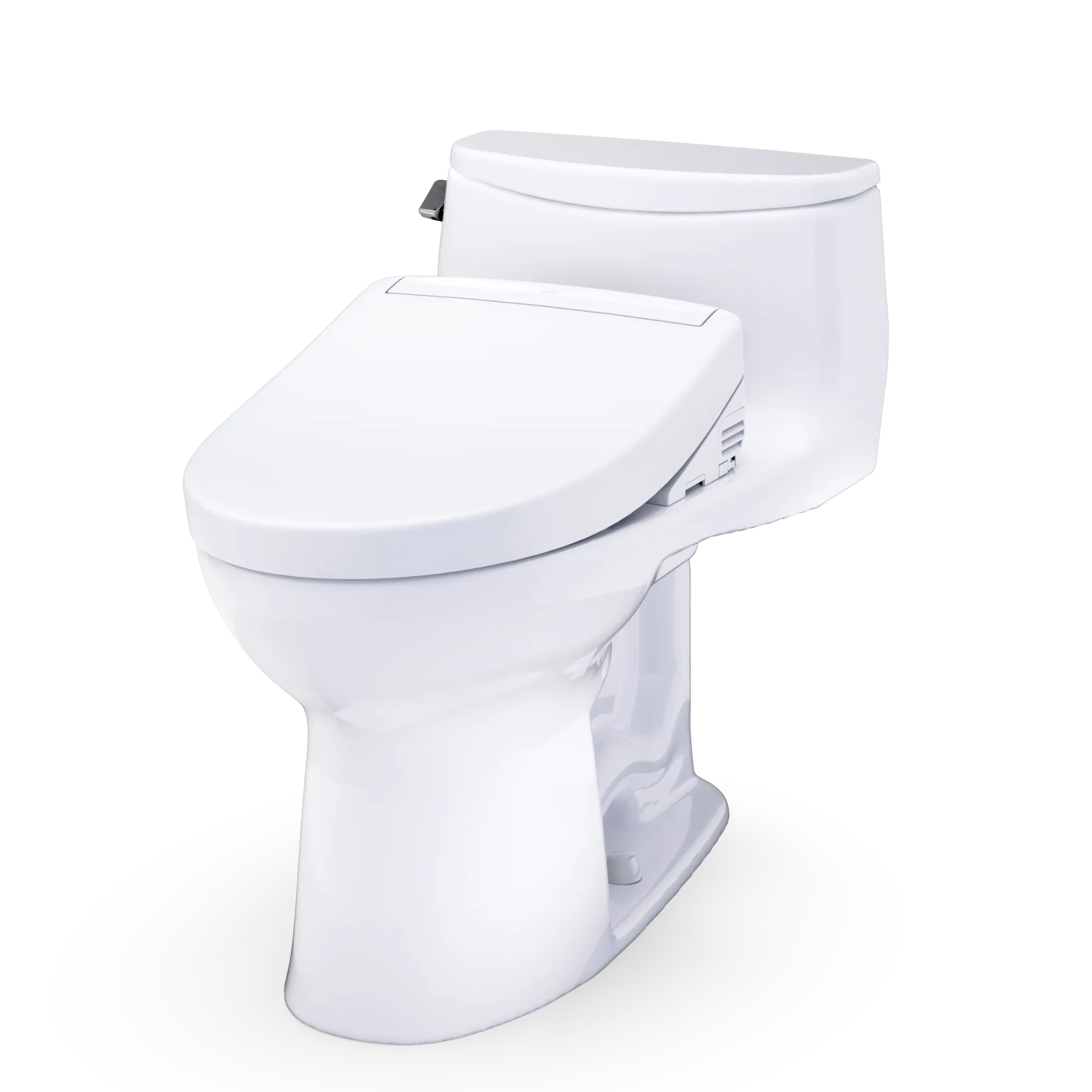 White toilet on a white background