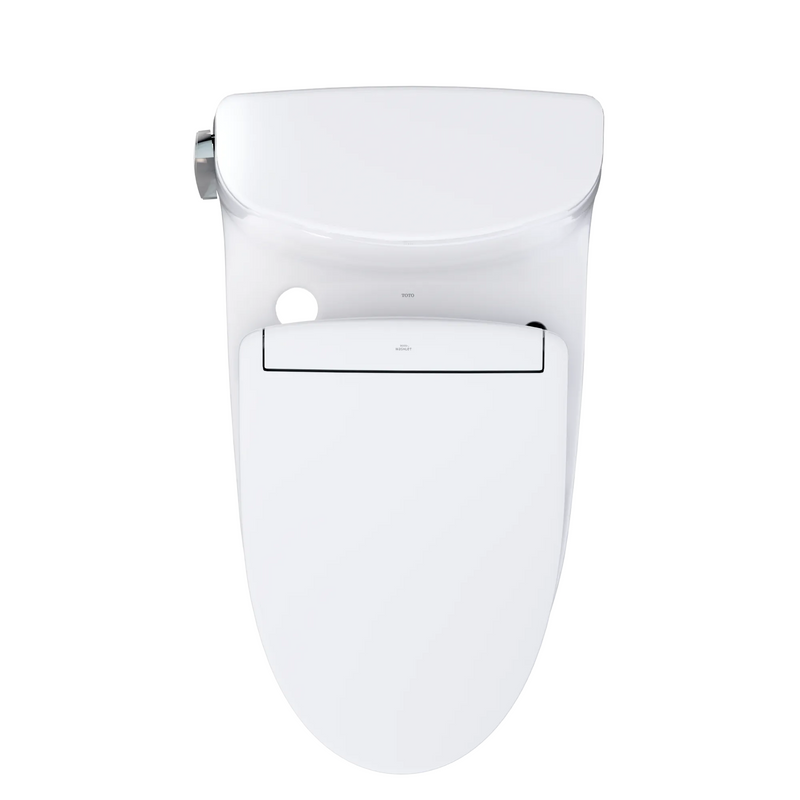 White toilet seat cover on a white background