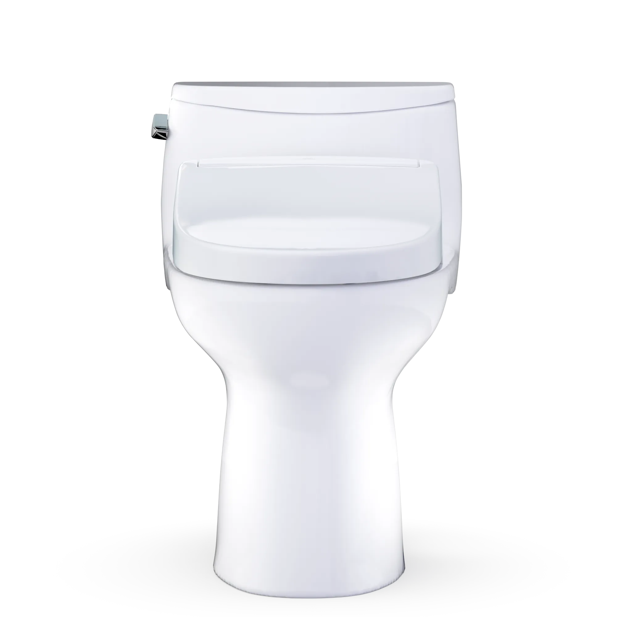 White toilet bowl on a white background