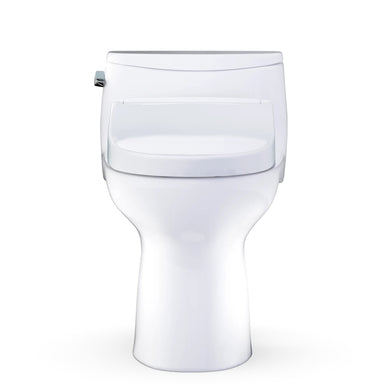 White toilet bowl on a white background