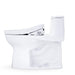 White toilet bowl with seat on a white background