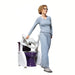 Dignity Lifts Bidet Toilet Lift WL2 - Elderly woman standing up after using a purple toilet with toilet lift