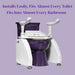 Dignity Lifts Bidet Toilet Lift WL2 - image of toilet with toilet lift on a purple background with text showing how it installs easily