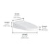 American Standard Advanced Clean 100 SpaLet Bidet Toilet Seat Unit - A white toilet seat and lid with overlaid dimension labels showing width, height, and length measurements on a plain white background.