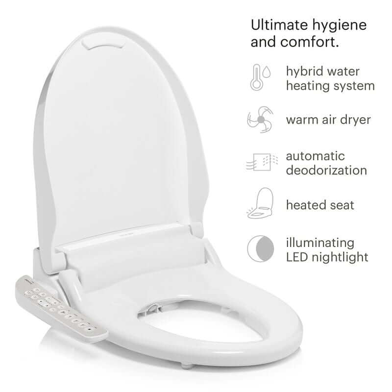 Brondell Swash Bidet Toilet Seat DR801 with heated seat and LED nightlight.