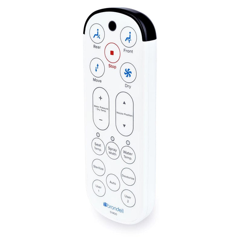 Remote control for Brondell Swash 1400 Luxury Bidet Toilet Seat, displaying various control buttons.