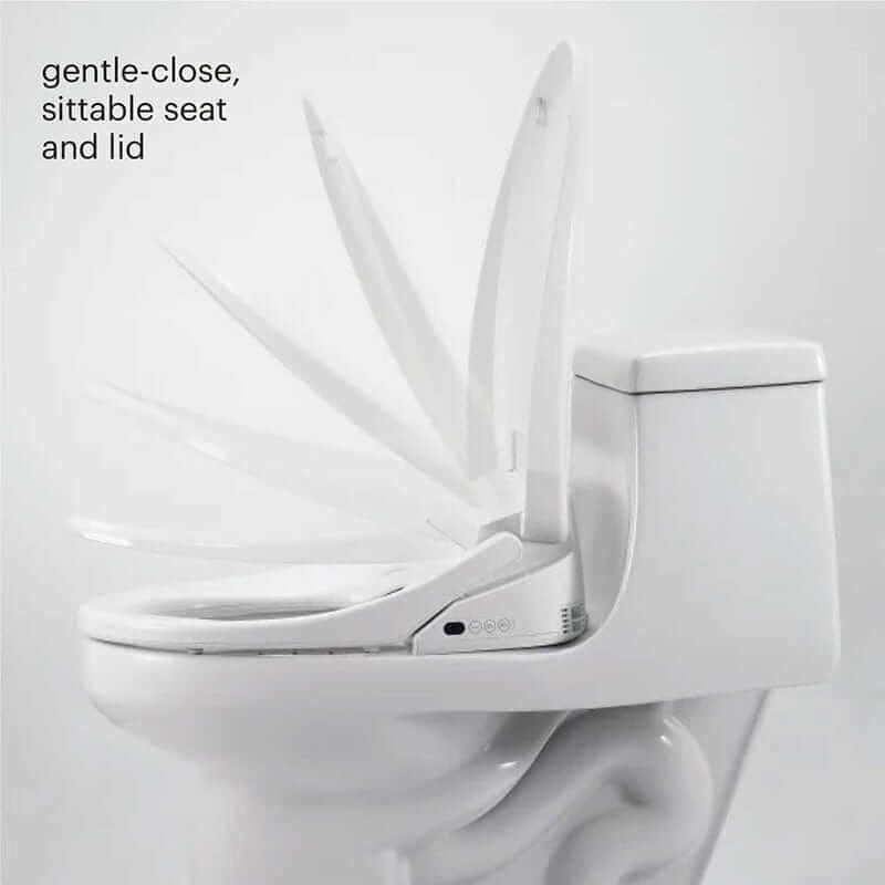 Brondell Swash 1400 Luxury Bidet Seat with gentle-close lid and sitable seat feature.