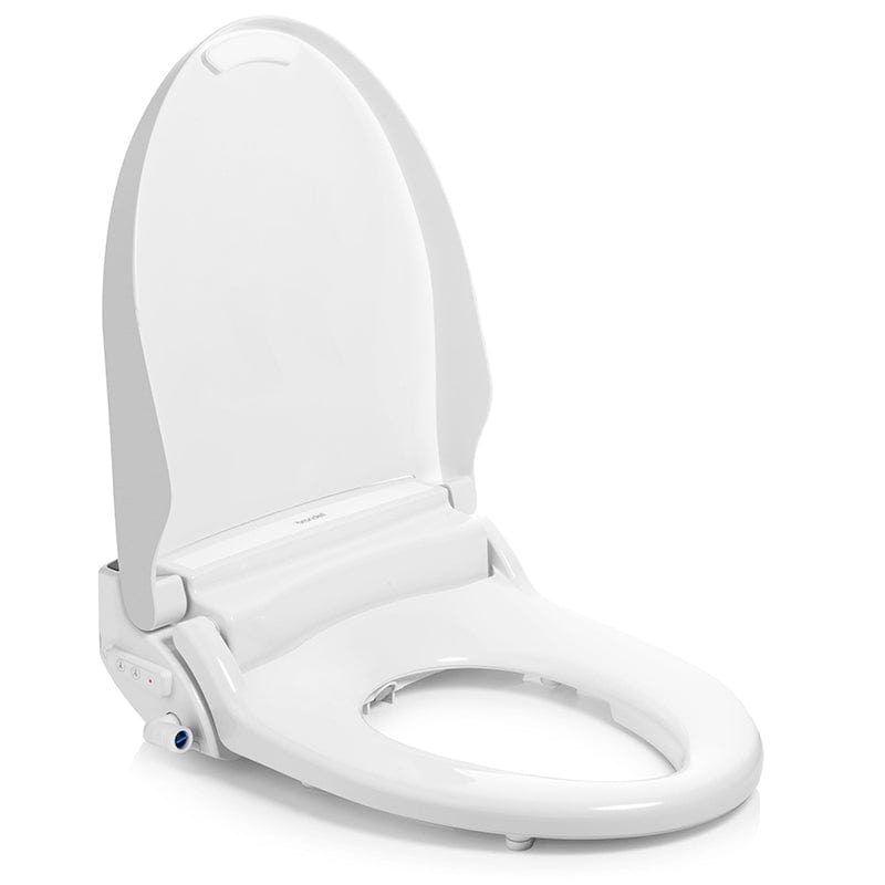 Brondell Swash BL97 Bidet Toilet Seat with open lid, showcasing control panel and ergonomic design.