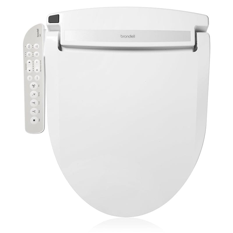 Brondell Swash DR801 bidet toilet seat with attached control panel.