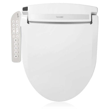 Brondell Swash DR801 bidet toilet seat with attached control panel.