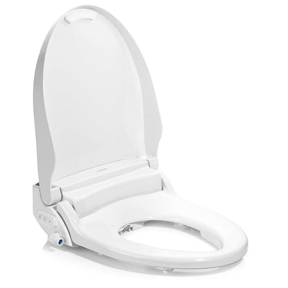 Brondell Swash DR802 bidet toilet seat with open lid, modern white design