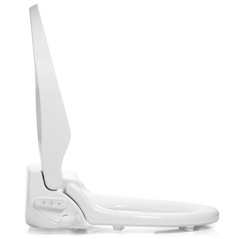 Brondell Swash DR802 Bidet Toilet Seat in white, side view showcasing its sleek design and advanced features.