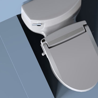 Brondell Swash DR802 Bidet Toilet Seat shown in a bathroom setting, highlighting design and features.