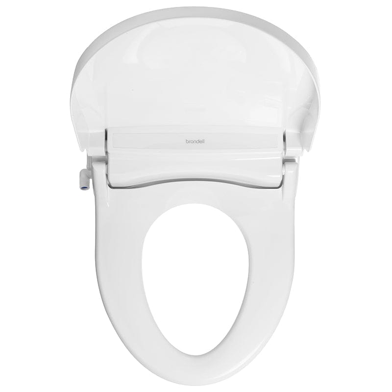 Top view of Brondell Swash DR802 Bidet Toilet Seat with sleek design and advanced features.