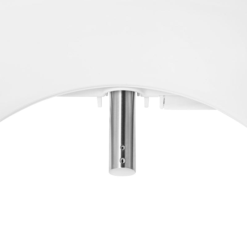 Close-up of Brondell Swash EM417 bidet nozzle and seat design, showcasing modern features and sleek aesthetics.