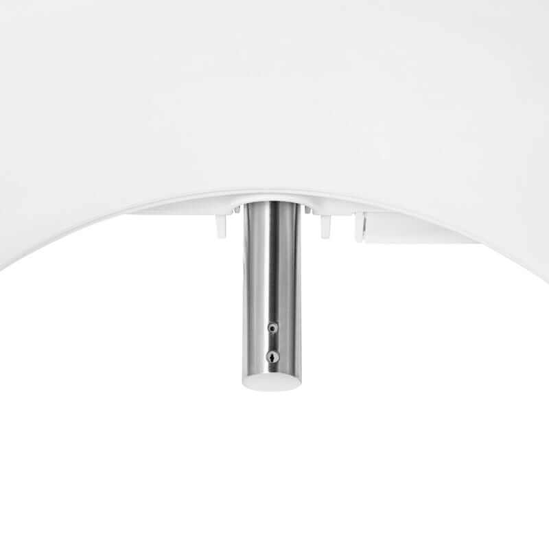 Close-up of Brondell Swash EM417 bidet nozzle and seat design, showcasing modern features and sleek aesthetics.