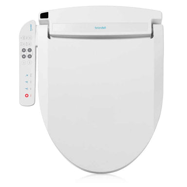 Brondell Swash Select BL67 bidet toilet seat with side control panel, shown in white.