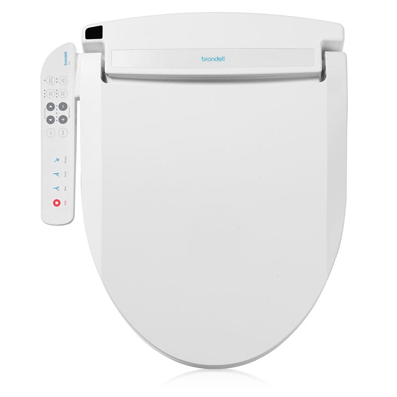 Brondell Swash Select BL67 bidet toilet seat with side control panel, shown in white.