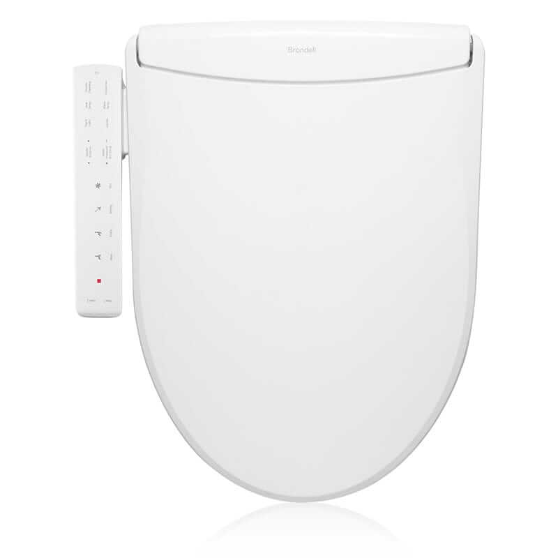 Brondell Swash Thinline Bidet Toilet Seat T22 with ultra-slim design, LED nightlight, and adjustable nozzle.