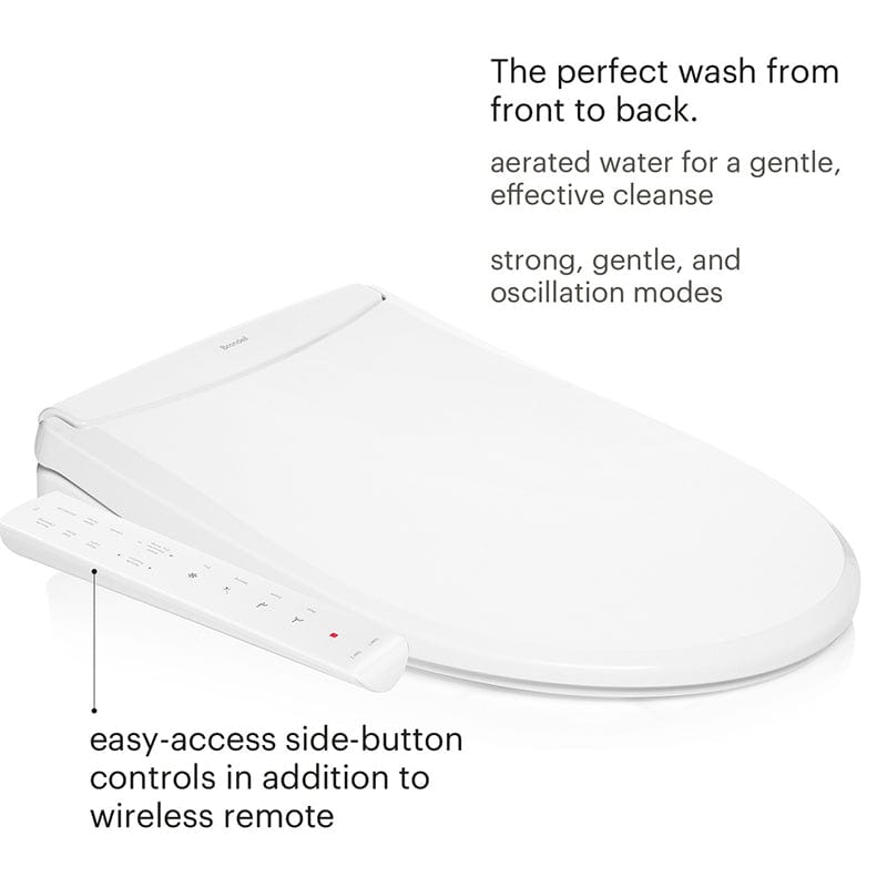 Brondell Swash Thinline T22 Bidet Toilet Seat with remote control and adjustable wash modes.