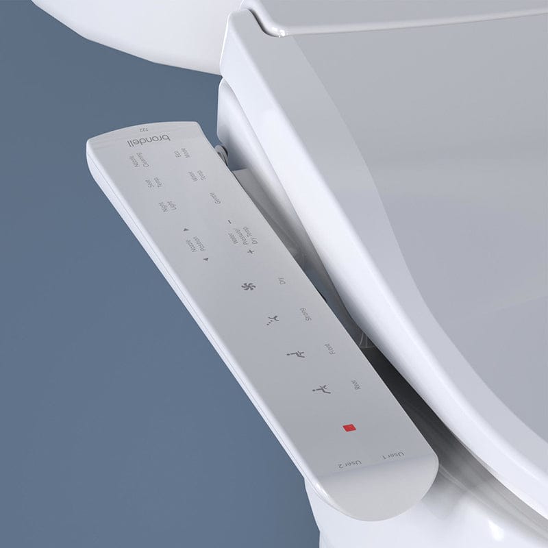 Brondell Swash Thinline T22 Bidet Toilet Seat with sleek control panel and modern design, perfect for contemporary bathrooms.