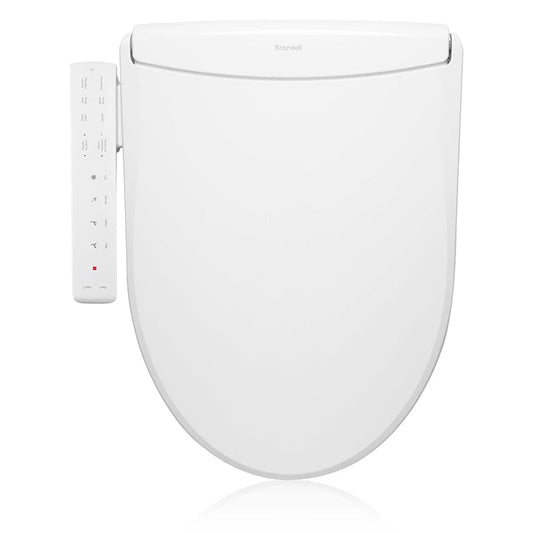 Brondell Swash Thinline T22 modern bidet toilet seat with remote control, top view.