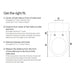 Dimensions guide for Brondell Swash Thinline T44 Bidet Toilet Seat, showing measurements for optimal fit on various toilet bowls.